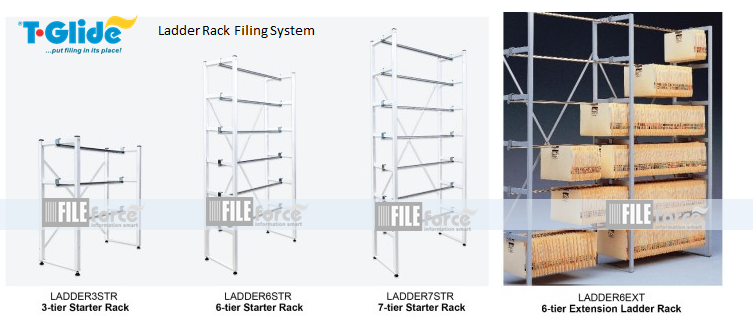 multi-tiers height and width adjustable T-Glide ladder racks